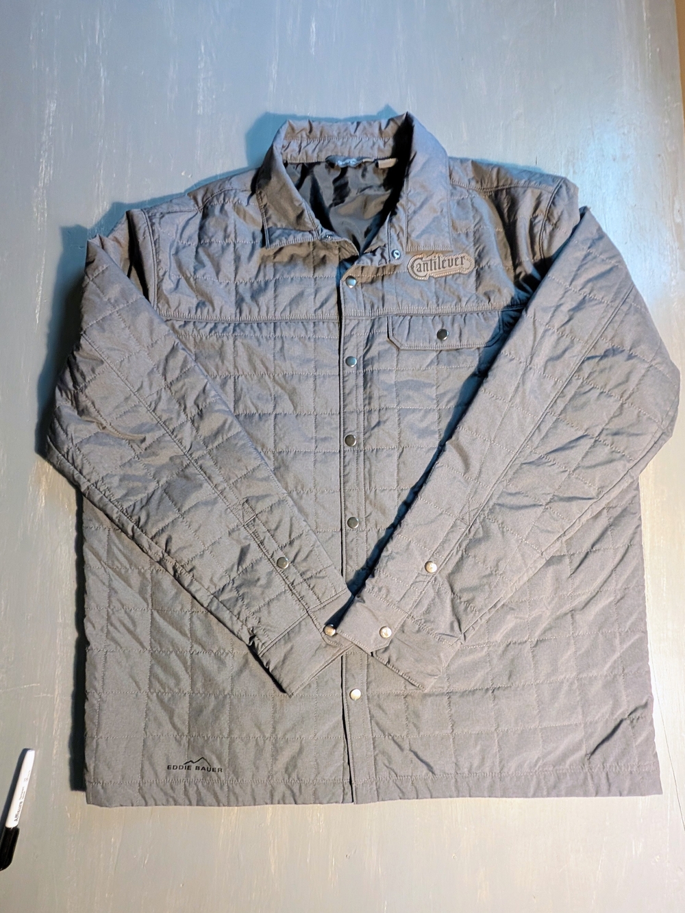 Eddie Bauer Quilted Snap-Front Jacket - Gray